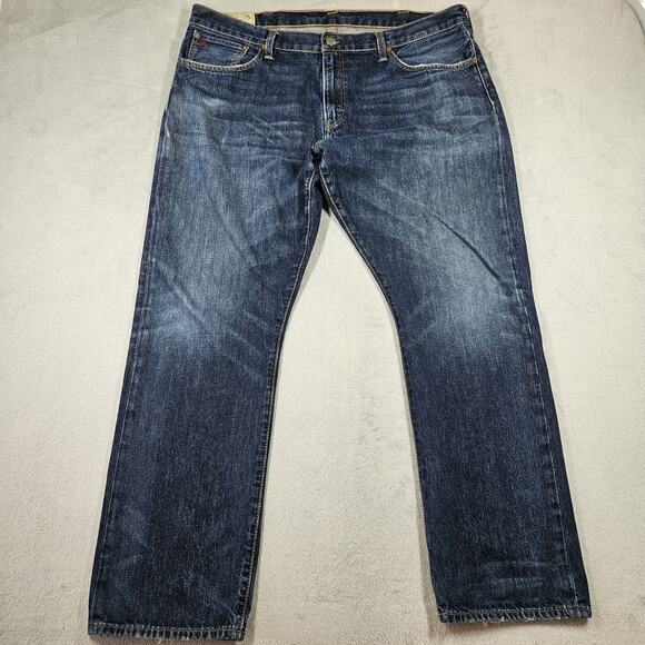 Polo Ralph Lauren Hampton Straight Leg Jeans Mens Size 38x30 Distressing READ - Picture 1 of 16